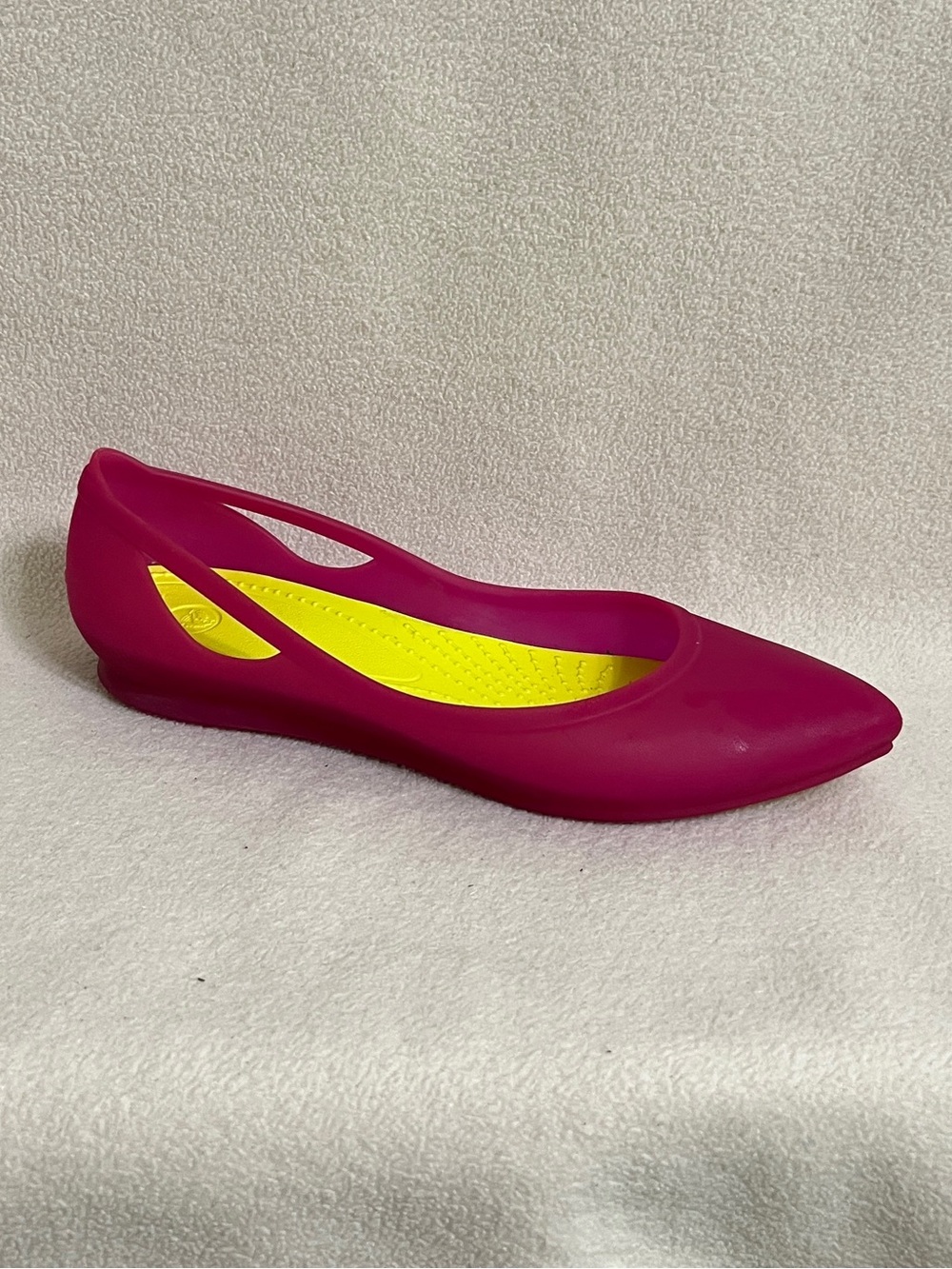 Crocs Rio Ballet Flats Pink Jelly Pointed Toe Women's Size 8 Slip-On Shoes